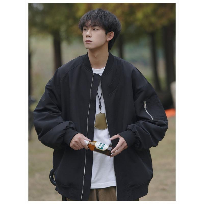 Áo Khoác Bomber, Phong Cách Cổ Điển Mỹ, Dành Cho Nam, Thích Hợp Cho Mùa Xuân Và Mùa Thu Menswear Jacket Nhung 1