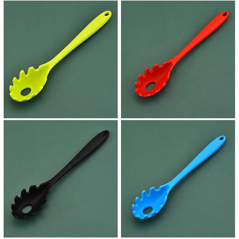 Product Introduction of Long Handle Silicone Noodles Scoop Leaky Spoon Spaghetti Tools Kitchen Accessories Home Sipplies Cooking Tools Gadgets 8