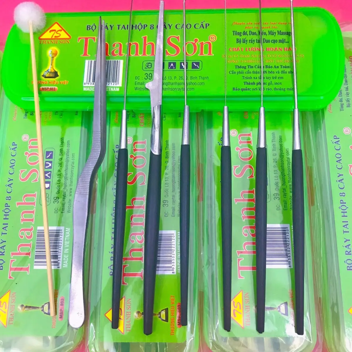 Bộ dụng cụ vệ sinh tai Thanh Sơn nhựa tiện dụng
