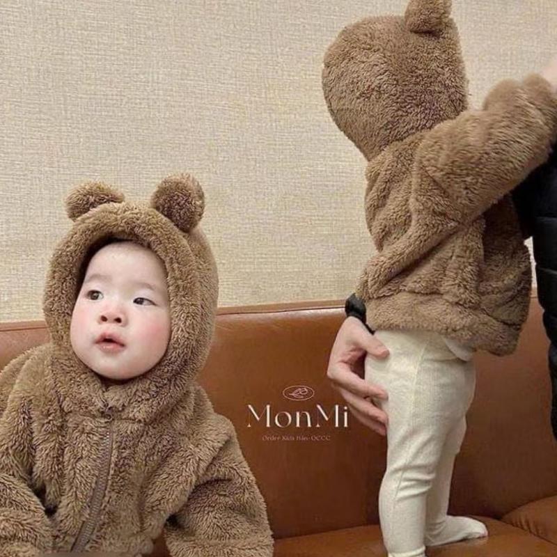 ( Được chọn màu ) Áo khoác lông cừu cho bé trai bé gái size từ 8-19kg áo  choàng