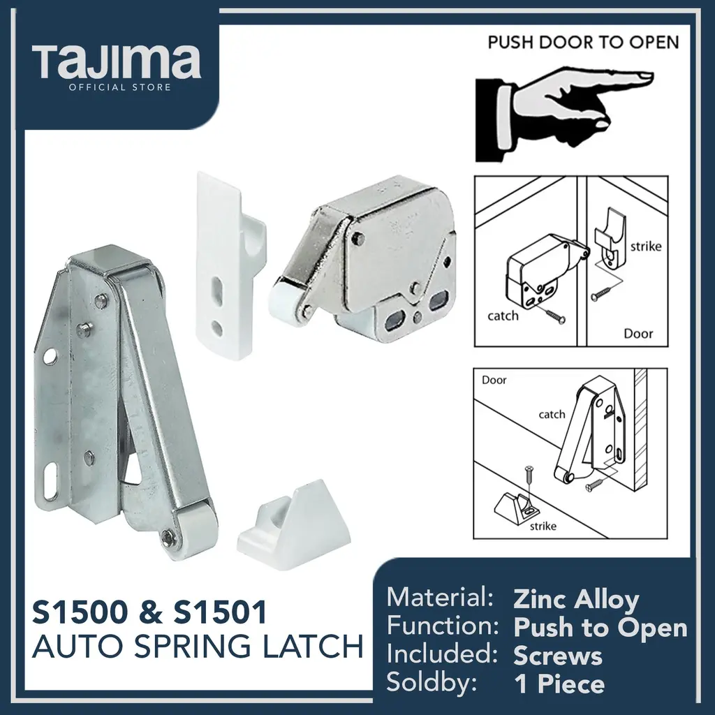 Touch Latch Automatic Spring Catch for Push To Open Door - 1PC