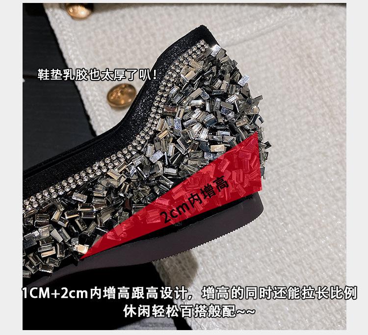 Product Introduction of 2025 new fashionable low heeled M ü ller women's shoes, with diamond studded decorative pointed single shoes, avant-garde design, simple, luxurious, comfortable, suitable for commuting, outdoor activities, etc 6
