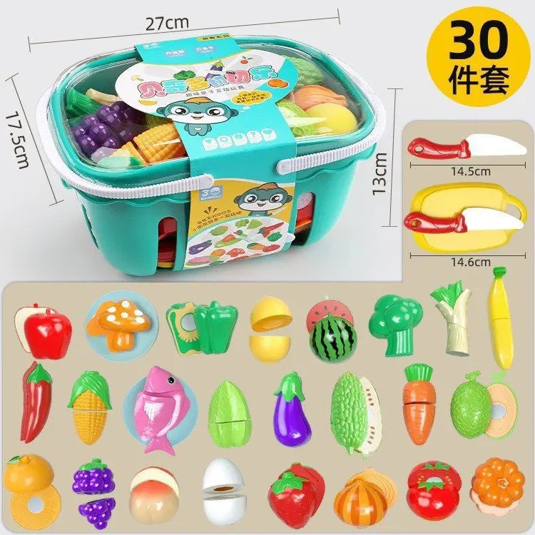 Đồ chơi cắt hoa quả trái cây, rau củ kèm rổ cho bé bằng nhựa