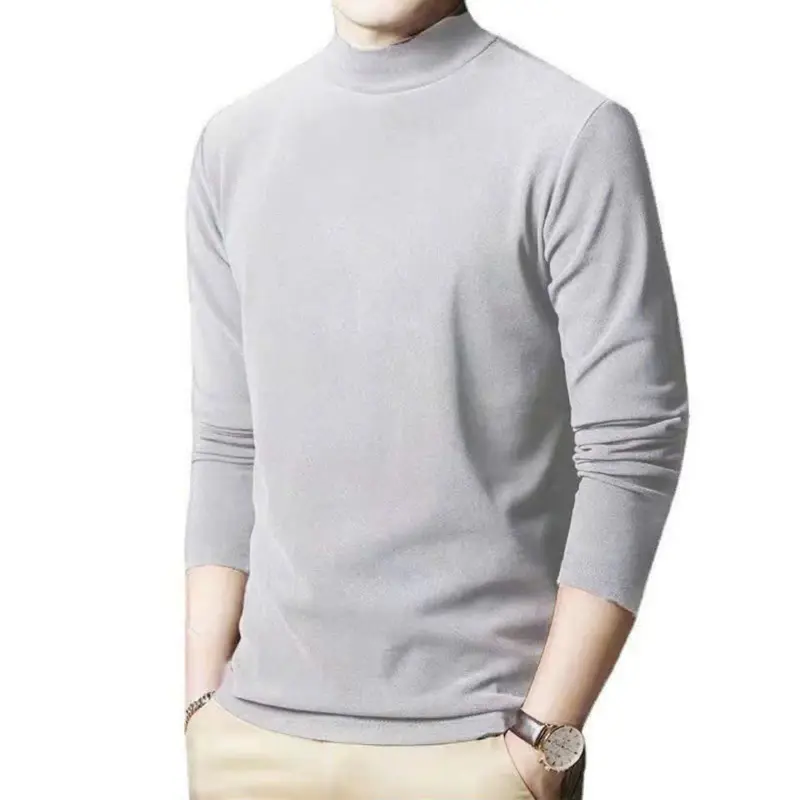 Áo giữ nhiệt dài tay nam có lót nỉ ấm áp mềm mại bên trong giữ ấm cơ thể,cổ cao 3cm Menswear 0
