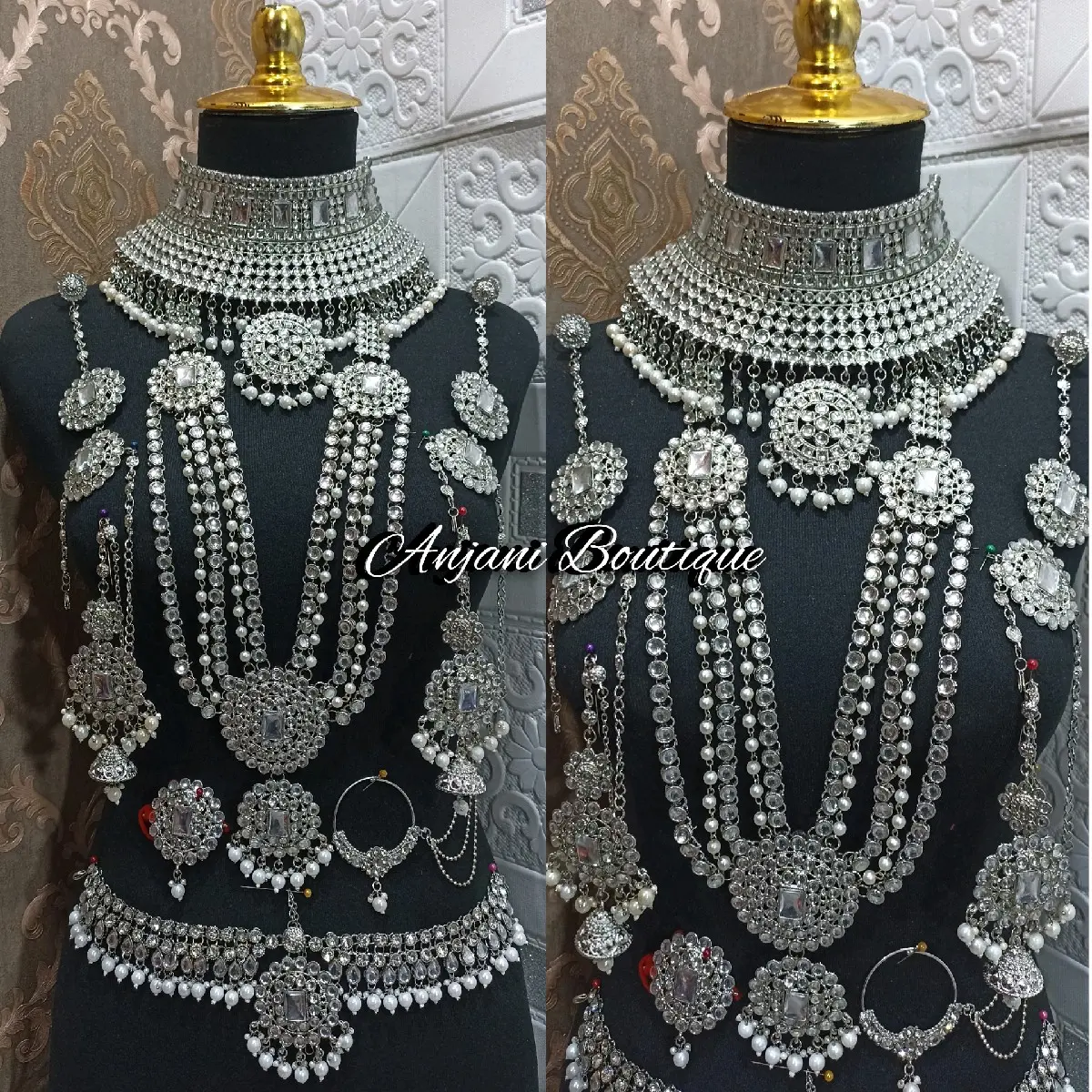Kalung pengantin india,  kalung jodha india, bridal india, kalung silver india