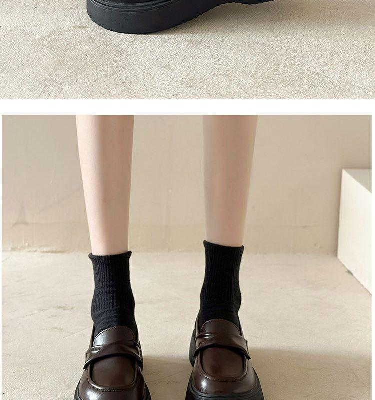 Product Introduction of British Style Women's Leather Shoes 2023 Summer Autumn New Thick-Soled Black Loafers Retro Slip-On Mary Jane Shoes nam 26