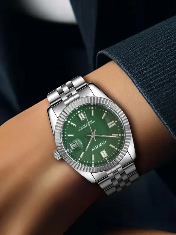 Men's Business Fashion Round Dial Analog Quartz Watch, Fashion Watch for Party, Daily Clothing Decor, Trendy All-match & Exquisite Watch for Birthday Gift with Box 5