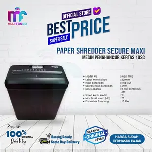 Secure Maxi 10SC Paper Shredder Mesin Penghancur Kertas
