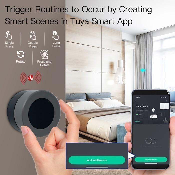 Tuya ZigBee Smart Knob Switch Wireless Scene Switch Button Turning