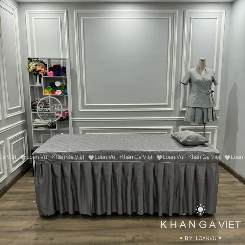 Ga giường spa cotton lụa may theo số đo 0