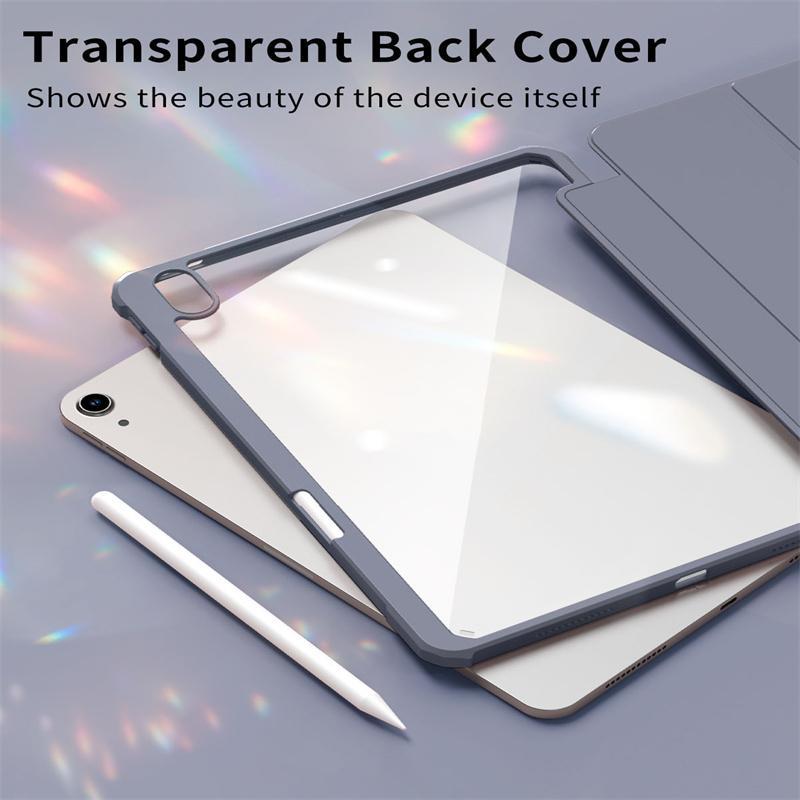 Product Introduction of Solid Color Tablet Case with Pen Slot, 1 Count Shockproof Tablet Protective Cover with Clear Back, Fashionable Tablet Accessories Compatible with iPad 10th (10.9-Inch) 8
