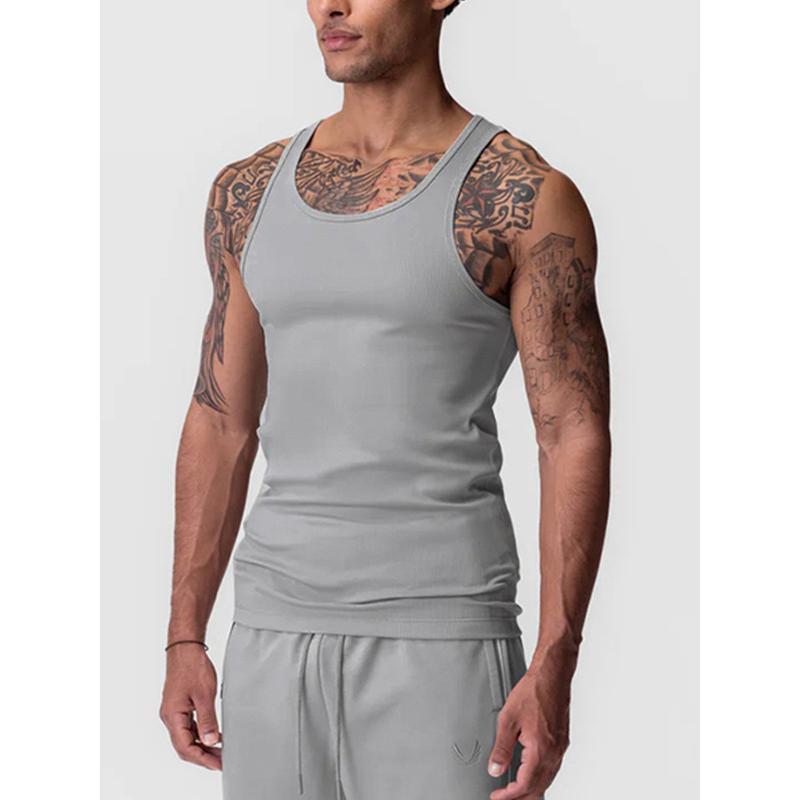 Áo Vest Thể Dục Cho Nam, Trang Phục Mùa Hè, Phong Cách Trẻ Trung Mỹ, Nhanh Khô, Áo Thun Không Tay Chỉ, Độ Đàn Hồi Cao, Thích Hợp Tập Luyện Thể Thao, Cho Nam bodybuilding  vest áo  vest  đá  banh 2