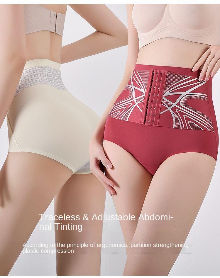 Product Introduction of Strong belly tuck , magic belly tuck pants, breasted tunic waist, three-speed adjustment, high-waisted belly tuck and panties female two-in-one Shapewear Womenswear Red Sexy 12