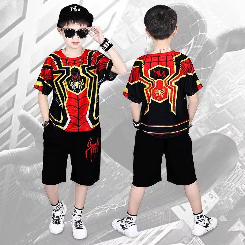 Product Introduction of ชุดเด็กสไปเดอร์แมน, เสื้อผ้าฤดูร้อน, สำหรับเด็กชายอายุ 3 ถึง 6 ปี, ชุดฤดูร้อน 4 ชิ้น, การ์ตูนซูเปอร์ฮีโร่, ชุดแขนสั้น, ชุดเด็กผู้ชาย, ปี 2025 13