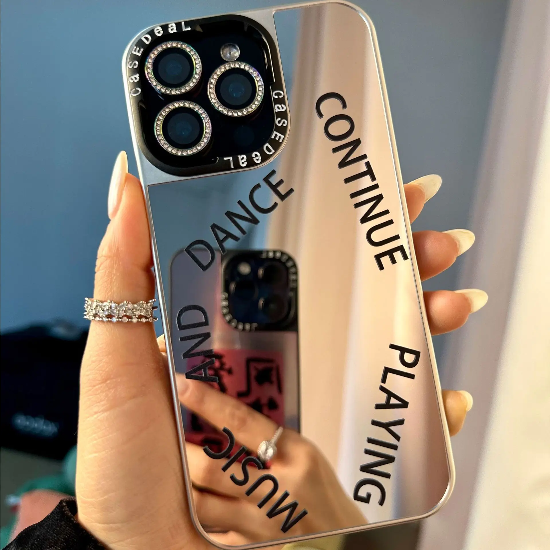 New Couple Style Compatible with iPhone 16 Apple 15 Pro Max Magnetic Phone Case 14 Shockproof Mirror Electroplated Silver