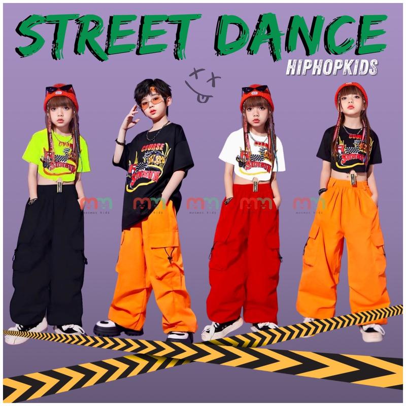 Đồ nhảy hiphop cho bé gái bé trai 2024, áo chất thun cotton, quần Kaki túi hộp dây rút