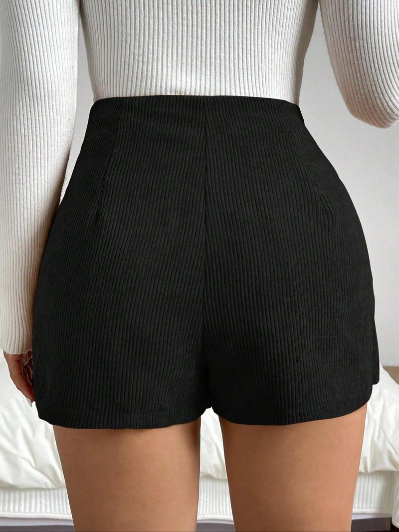 Product Introduction of Women's Plain Button Pantskirt, Casual Short Pantskirt for Daily Wear, Ladies Bottoms for All Seasons 2