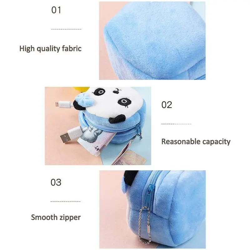 ví đựng tiền Xu Nhồi Bông Thiết Kế Động Vật Hoạt Hình Dễ Thương, 1 Cái, Túi Đựng Tiền Xu, Khay Đựng Tiền Xu, Ví, Túi Cầm Tay, Chủ Chìa Khóa, Túi Đựng Tai Nghe Và Cáp Dữ Liệu, Thích Hợp Làm Quà Tặng Cho Bé Trai Và Bé Gái Wallet Hình Chữ Nhật 6