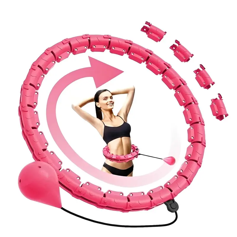 Smart Adjustable Fitness Hoop, Portable Detachable Hula Hoop with Comfortable Handle, Fitness Equipment for Home Gym Workout, Calisthenics Tools 0
