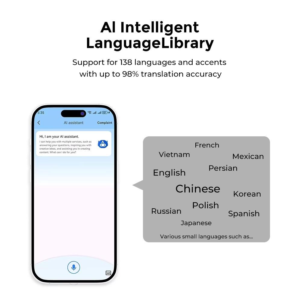 Translation AI Smart Glasses 144 Languages AI Real Time Bluetooth Glasses Earphones IPX4 Waterproof Bluetooth 5.4 Sunglasses