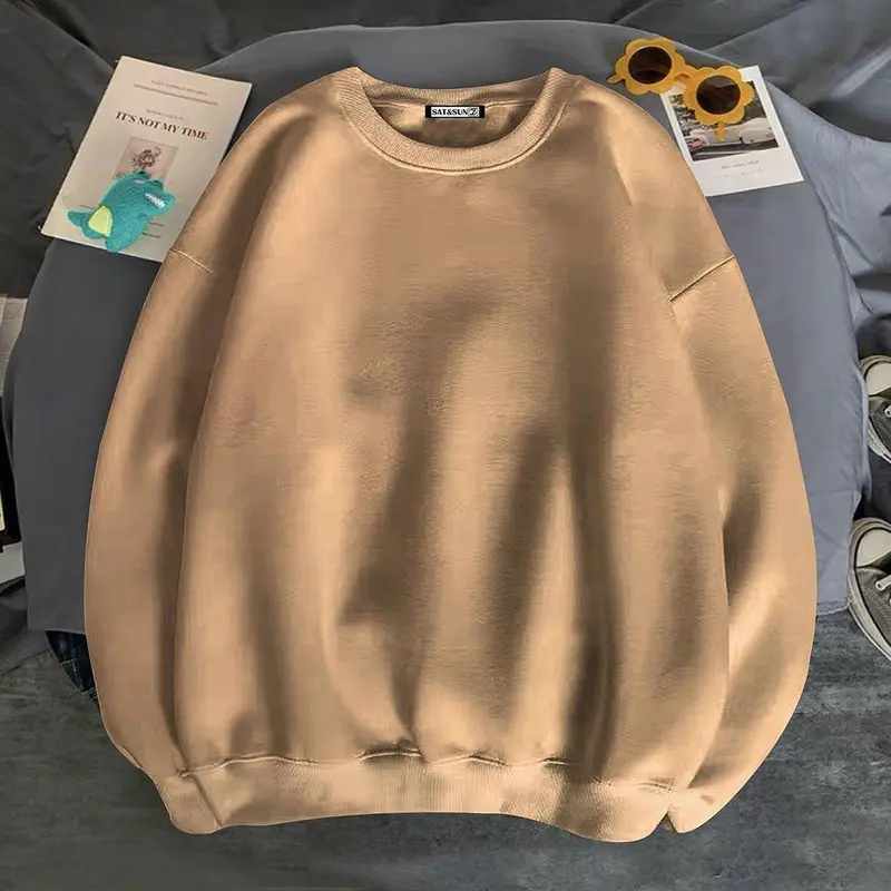 Áo nỉ tay dài không nón mẫu trơn không in hình kiểu nam nữ đều mặc được Menswear Hoodie 5