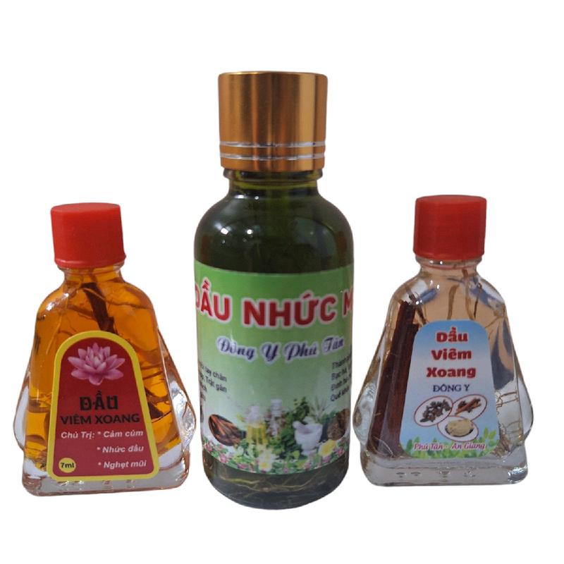  Combo 3 chai 1 vàng + 1 trắng + 1 nhứt mỏi  dầu viêm xoang 2 chai 7ml  1 chai nhứt mỏi 30ml tiết kiệm   có rể thuốc như hình   