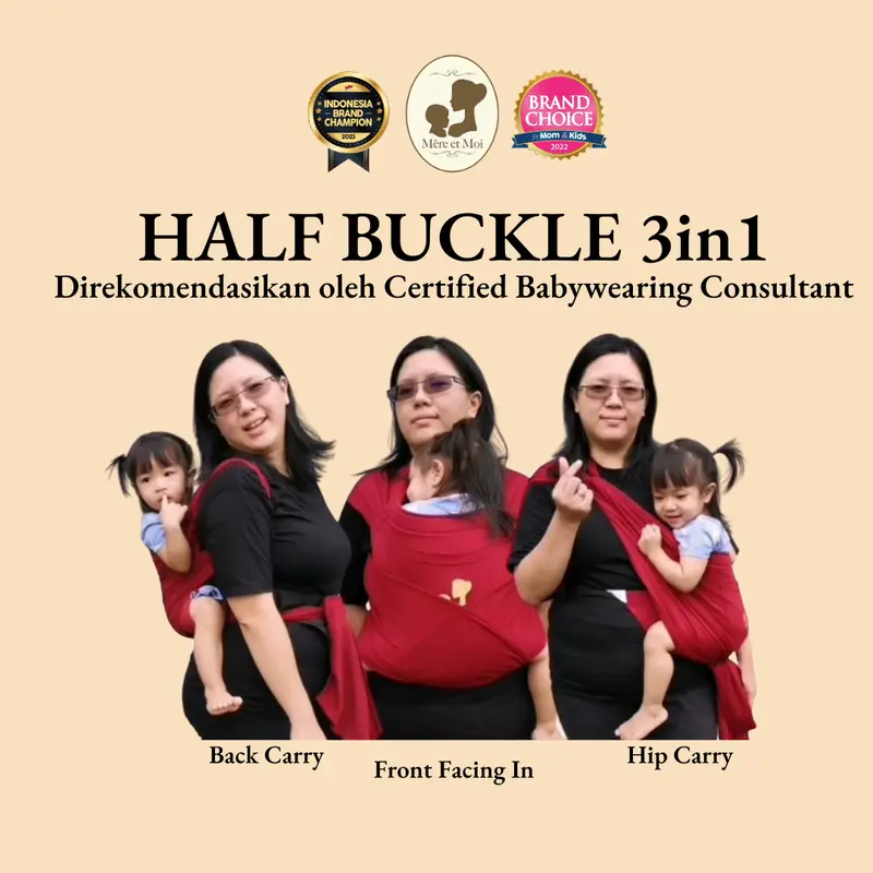 Mere et Moi Gendongan Newborn Kombinasi Mehdai dan SSC - HALF BUCKLE - Anti Pegal dan ALL SIZE Gendong Bayi 1