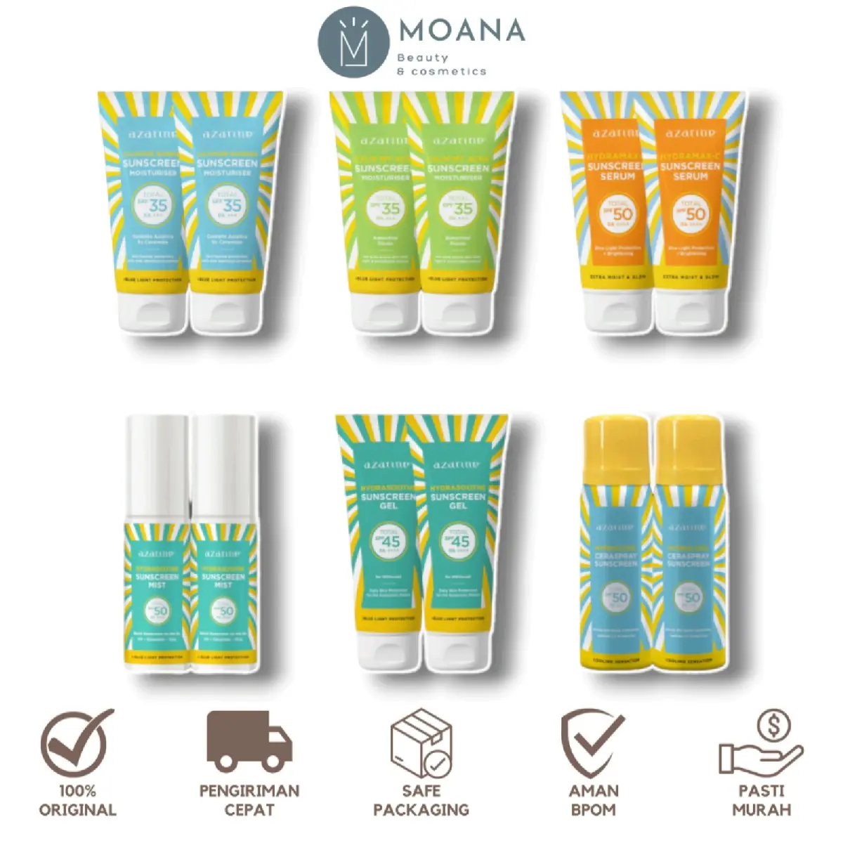 [Isi 2] Azarine Sunscreen Series | Hydrasoothe Gel / Mist / Calm My Acne / Cicamide Barrier