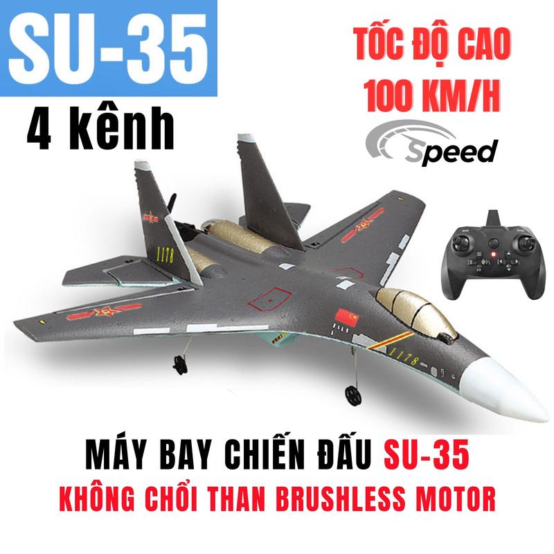 Máy Bay Chiến Đấu Su-35 Bản Nâng Cấp Động Cơ Không Chổi Than 4 Kênh Tốc Độ 100km h Xa 600m chất liệu bền chống rơi vỡ Đồ Chơi Toy