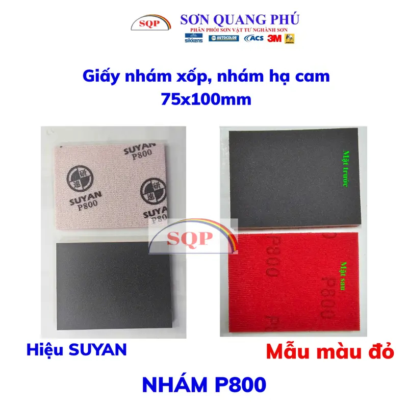 Nhám xốp 75x100mm P180 P240 P320 P400 P500 P600 P1200 P1500 P2000 P3000 có 1 mặt dính nhám chà đánh bóng 7