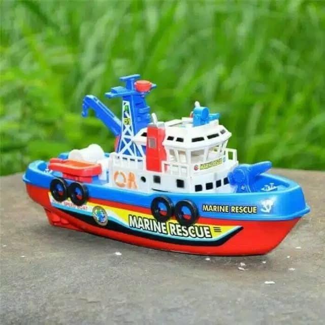 Boat Fire perahu semprot Mainan Kapal Pemadam / Diecast kapal laut Baterai Plastik Control 1