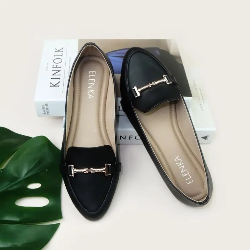 Sepatu Flatshoes Wanita Big Size Mylin Black JUMBO 41 42 43 44 45 0