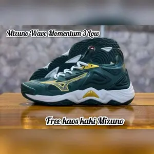 Sepatu Volly Mizuno Wave Momentum 3 Low Super Premium Terlaris Nyaman Anti Air Uniseks Pria Wanita