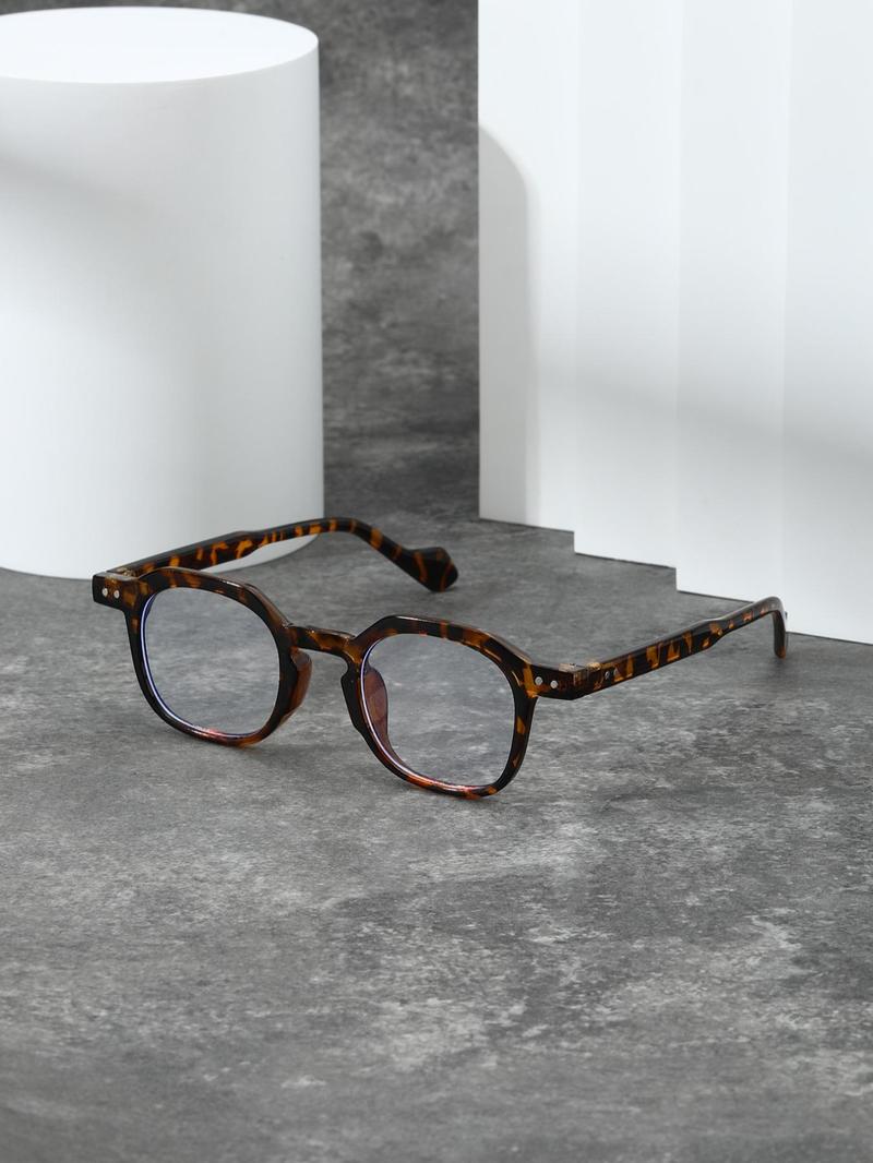 Product Introduction of Unisex Vintage Leopard Pattern Eyeglasses, Trendy Casual Eyeglasses for Everyday Use, Fashion Accessories for Outdoor Activities 2