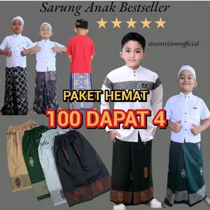 Sarung Anak Instan usia 2 sampai 13 tahun bahan katun halus Muslim