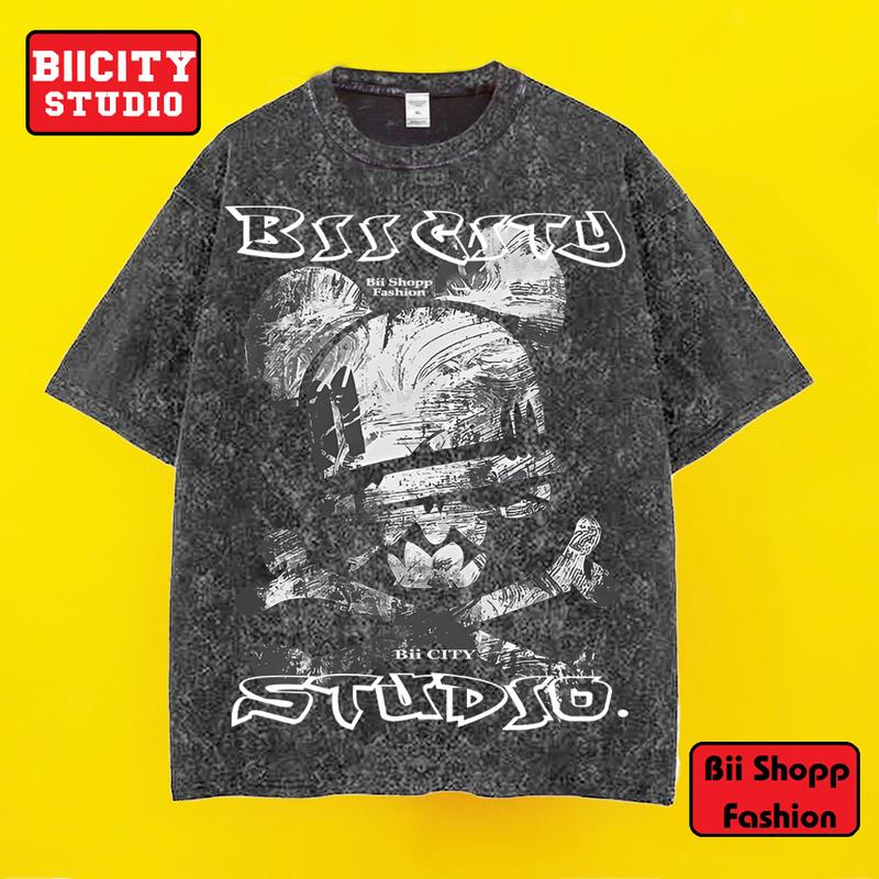 Áo Thun Unisex TERRI Bii CITY WASHED 99% Cotton - Local Brand Bii Shop Nam Menswear Cổ Tròn áo  thun wash xám