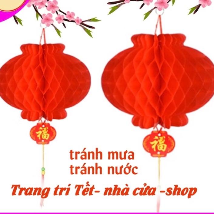 Đèn lồng đỏ trang trí Tết đủ size, Lồng đen nilon chữ phúc chống thấm nước 5