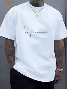 メンズカジュアルの文字プリントTシャツ、ソフトなフィット感とラウンドネックのデザイン、日常使い・旅行・バケーションに最適な快適な半袖Tシャツ