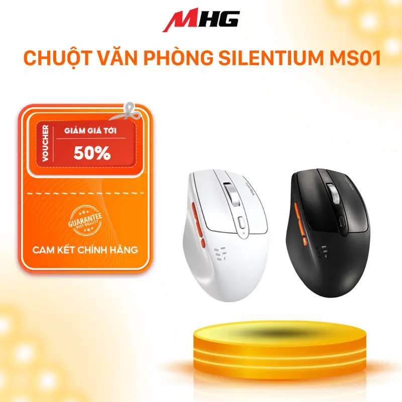 [DEAL SỐC] Chuột không dây HyperWork Silentium MS01 - 3 chế độ kết nối, Bluetooth 5.1 & Wireless 2.4GHz l Hàng chính hãng bảo hành 12 tháng 0