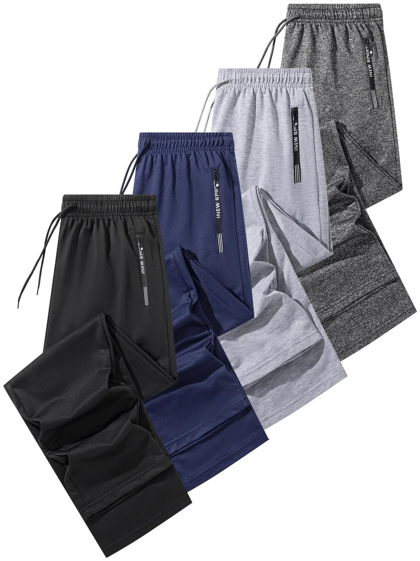 Men's Zipper Pocket Pants, Regular Fit Casual Comfy Jogger Pants for Daily Wear, Workout Clothes, Men's Trousers for All Seasons