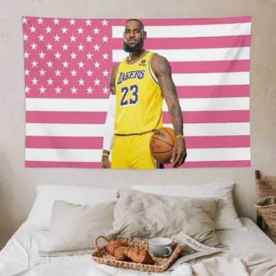NBA LeBron James タペストリー Lebron James Lakers #6 Cartoon