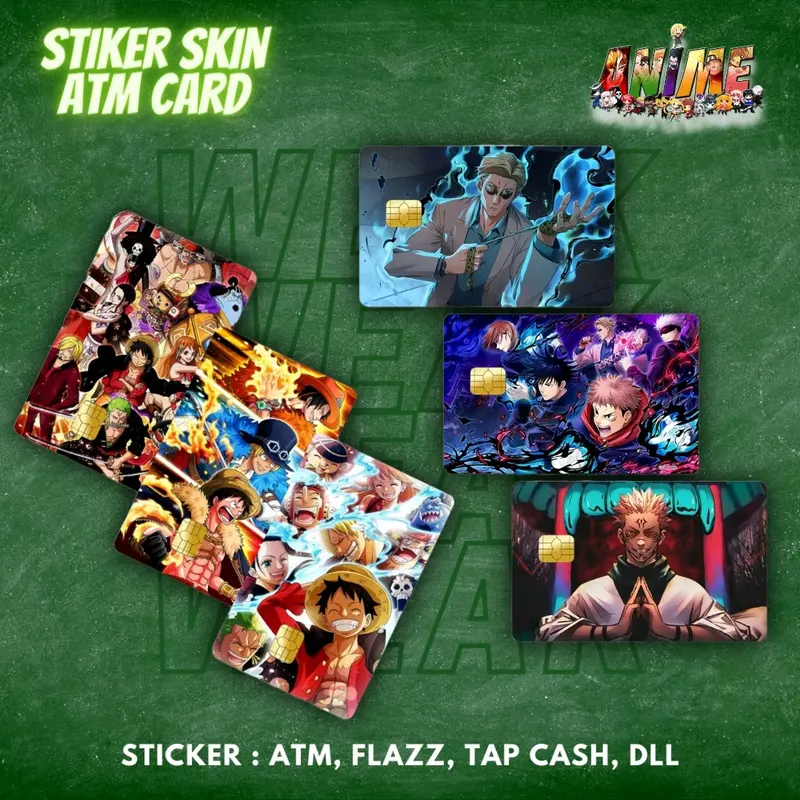 Skin Stiker Kartu ATM ONE PIECE | JUJUTSU KAISEN | Weak's card 0