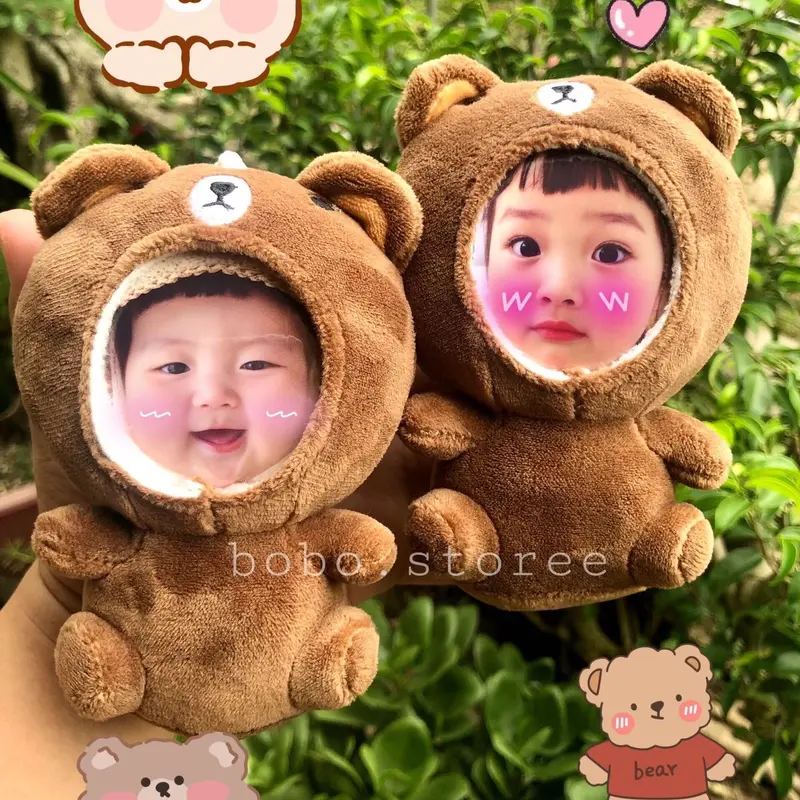 Móc khóa gấu bông in ảnh (không nhận in ảnh) 2