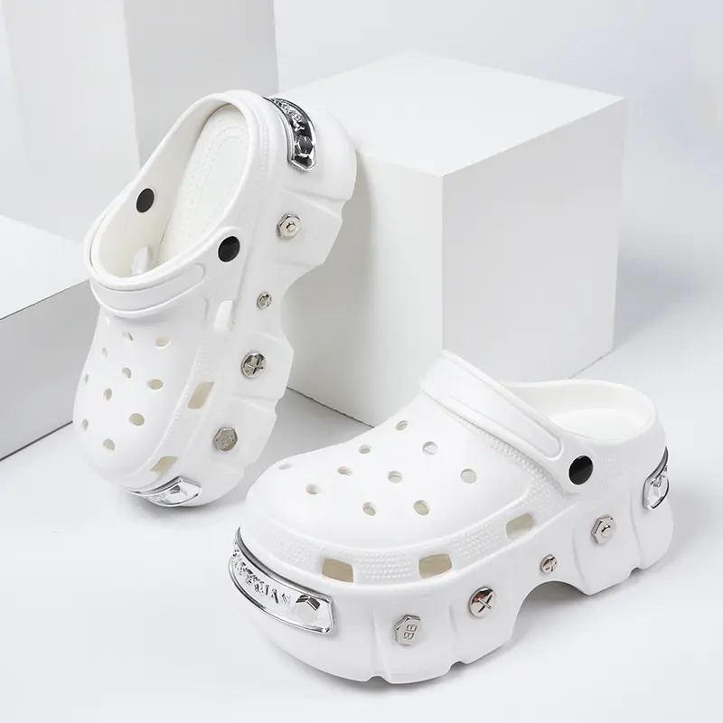 Platform High Heel Platform Sandals Shoes Women Summer Shoes 2025 New Punk Rivet Platform Sandals Candy Color EVA Material Lady Casual Footwaer 3