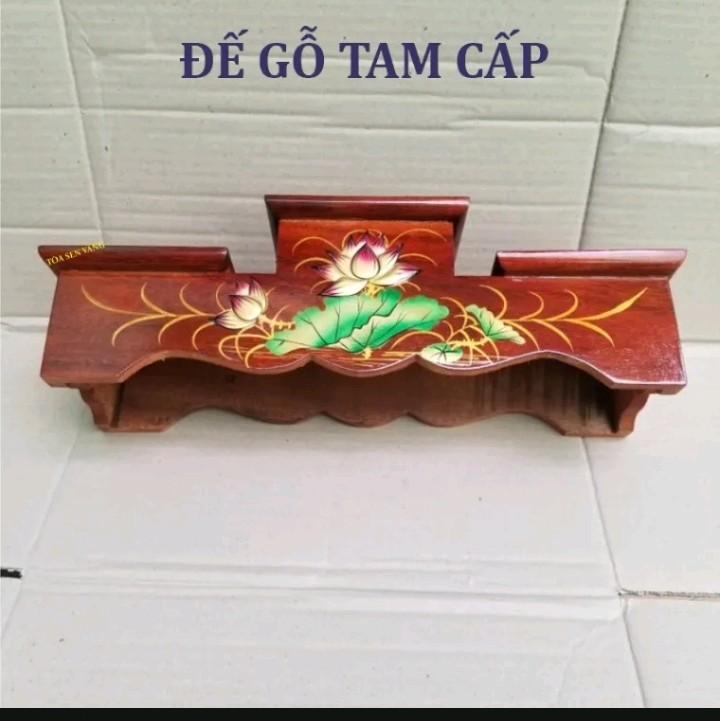 Tam cấp.Kệ Tam sơn gỗ Tràm. Đắp Hoa sen đặt tượng thờ vật phẩm thờ.Bảo đảm giá cạnh tranh Da công  Tận gốc