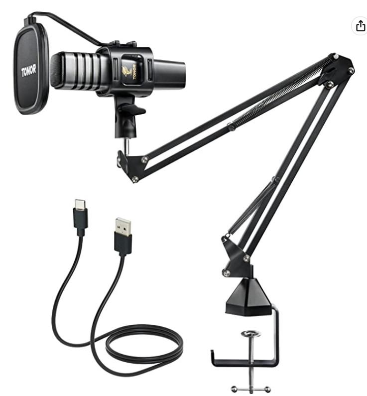 TONOR TC30+ USB Microphone Kit, Podcast PC Cardioid Condenser Studio Computer Mic Bundle with Adjustment Boom Arm Stand for Recording Gaming Streaming Singing YouTube Video Voice Over 0