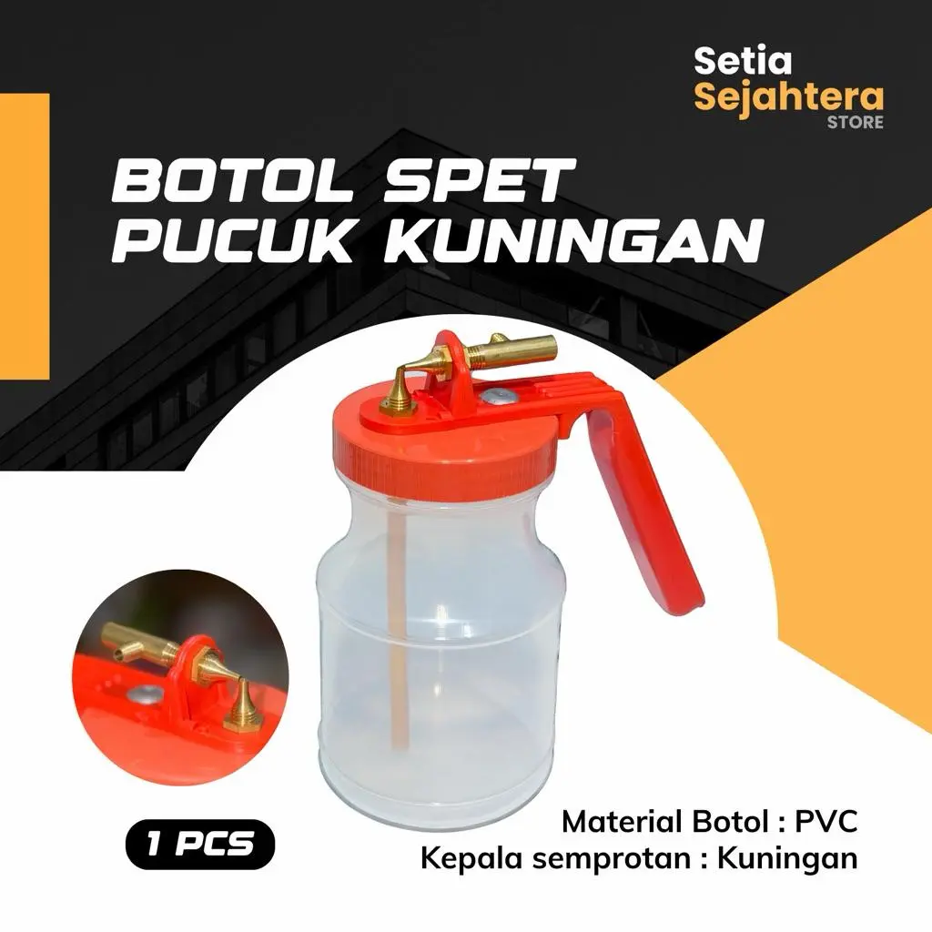 Botol Spet Sepet Pucuk Kuningan Semprotan Cat Tabung PVC Plastik Spray Gun Nozzle - 1 pcs