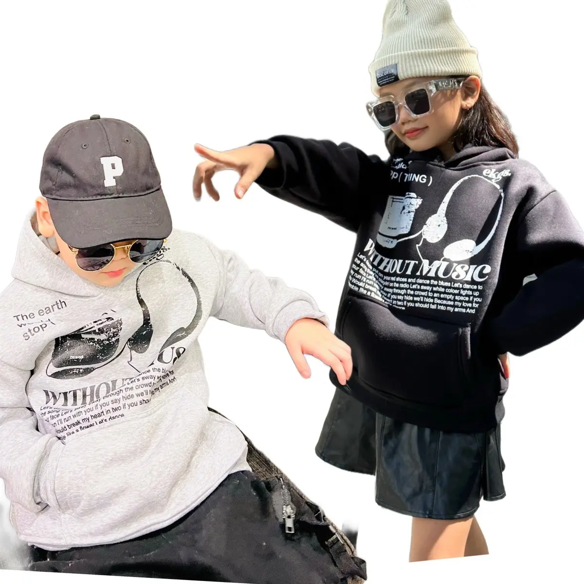 Áo hoodie nỉ bông, dày dặn ,cho bé trai, bé gái,phom rộng in hình nhạc cho bé từ 15-42kg.