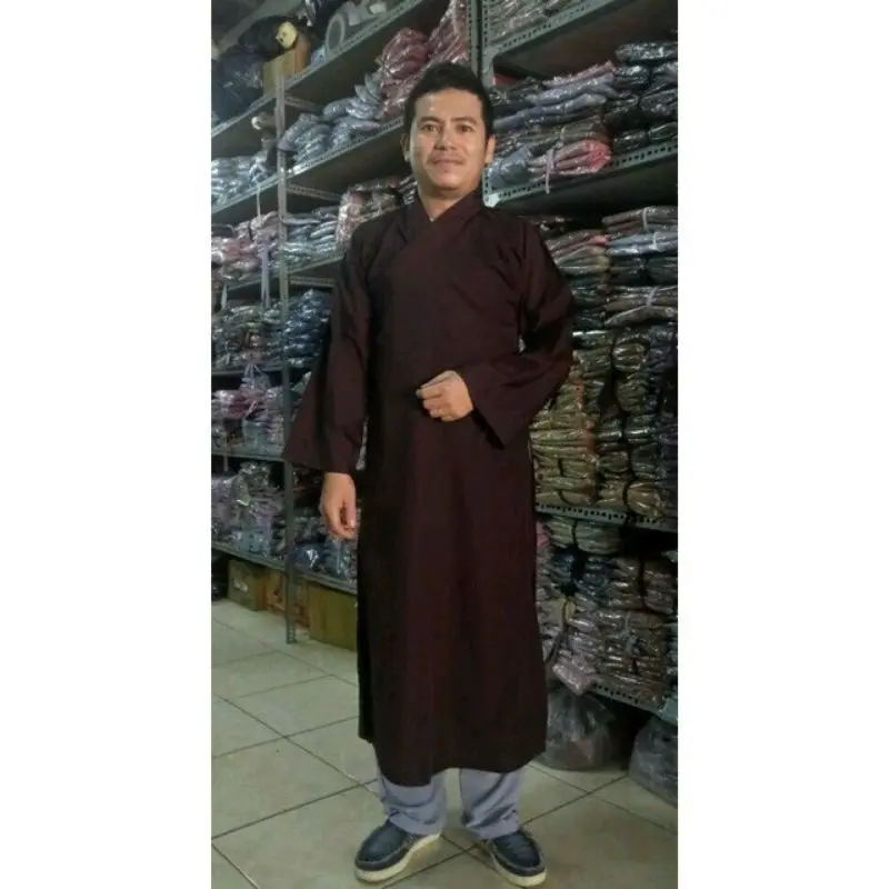 ĐỒ LAM ĐI CHÙA - ÁO TRÀNG PHẬT TỬ TRUYỀN THỐNG VẢI KATE LOẠI 1 Nữ Dress 5