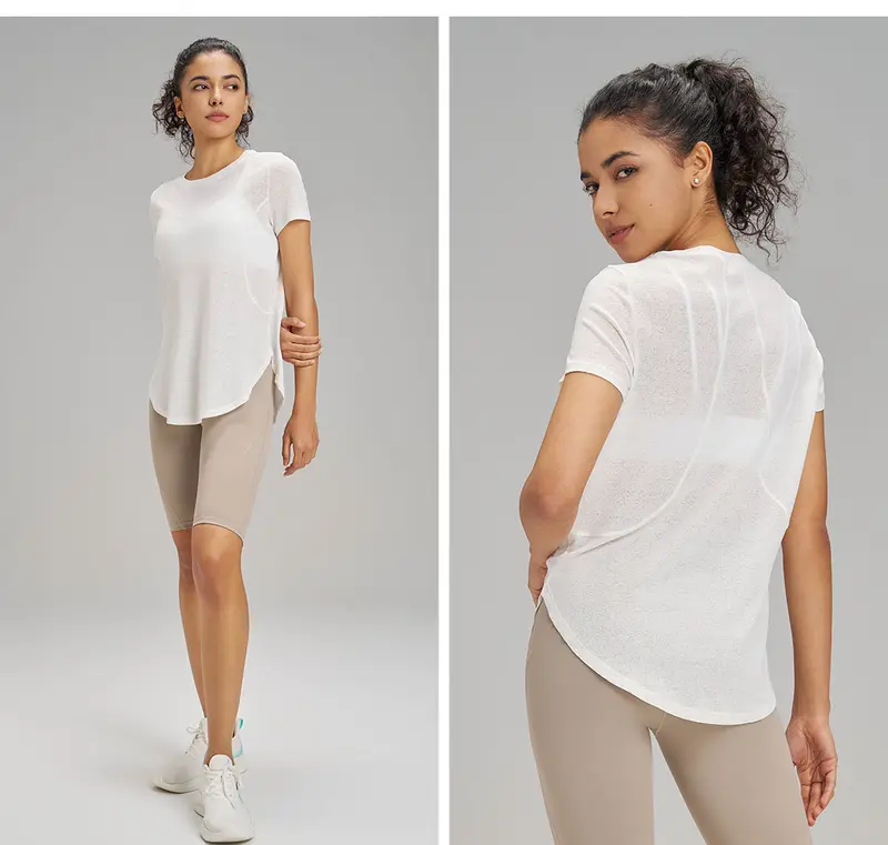 Áo Tank nữ NAQI 1008 cộc tay tập gym, yoga vải thoáng khí thấm hút mồ hôi phom rộng 1